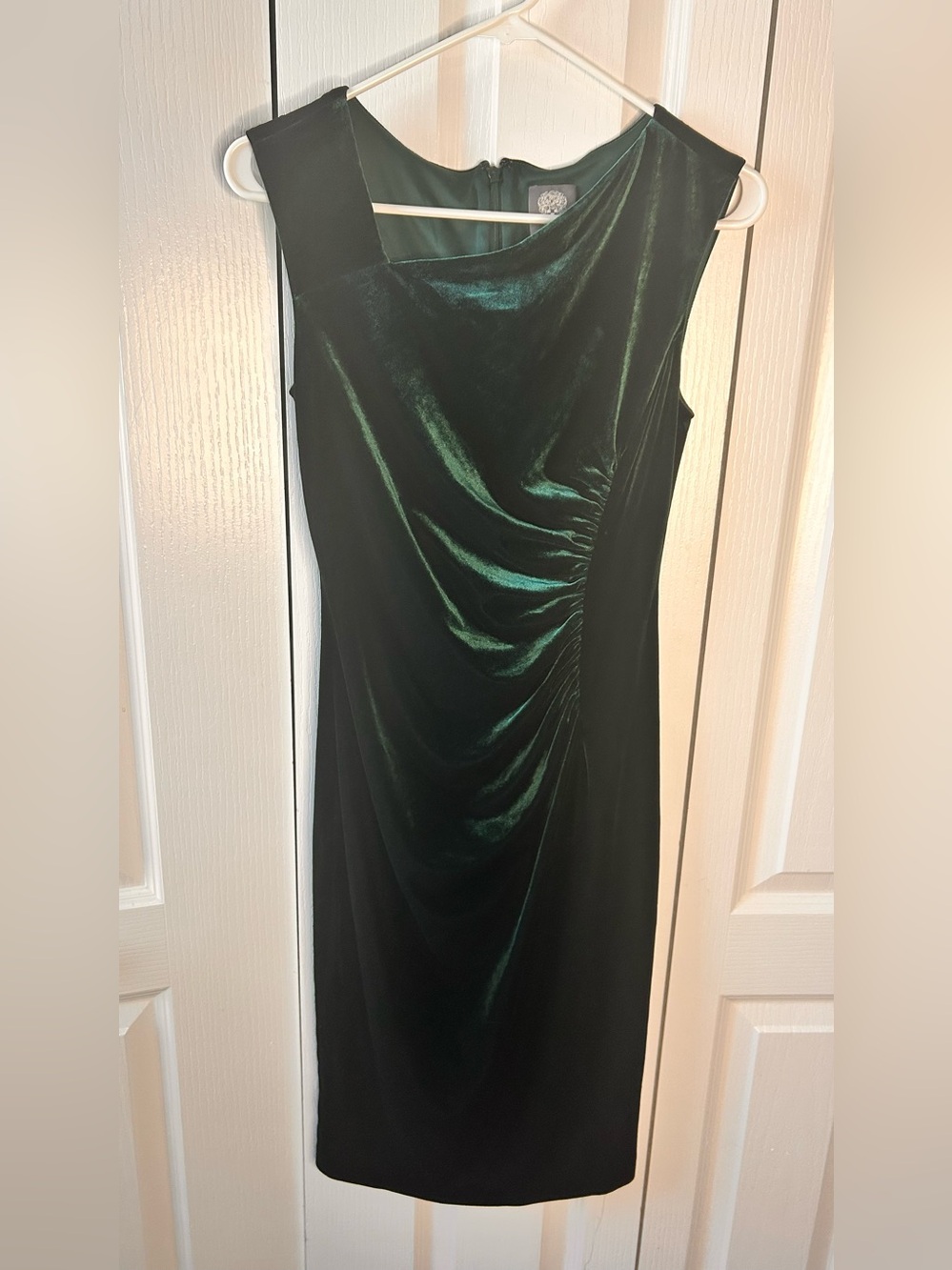 Vince Camuto Sheath Dress
Women's 2 Green Velvet Ruched 
Bodycon Sleeveless
